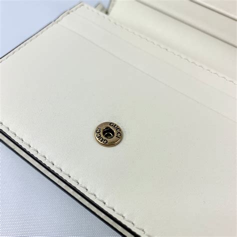 Gucci Signature Card Case with Cherries in White 